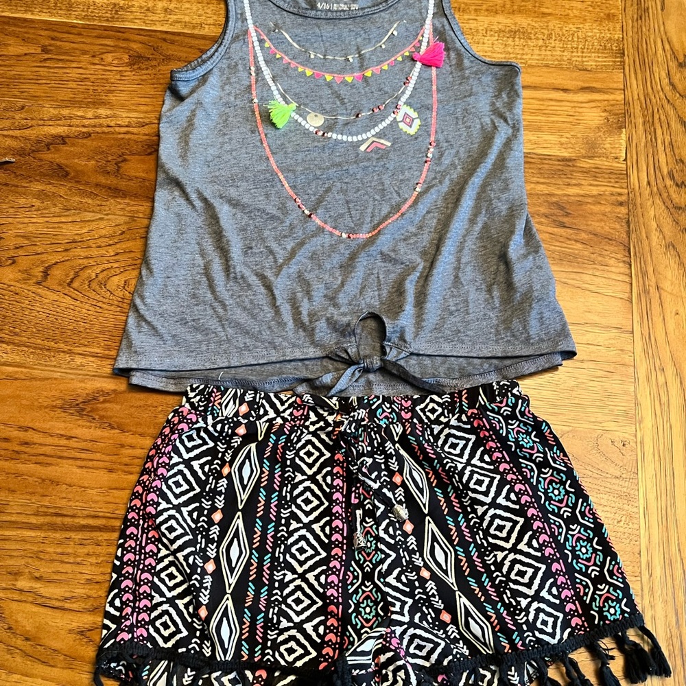Justice tank top and Kara Girls shorts.